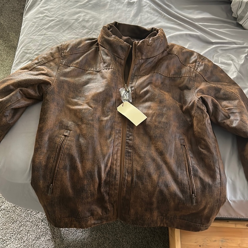New with tags r-options leather jacket